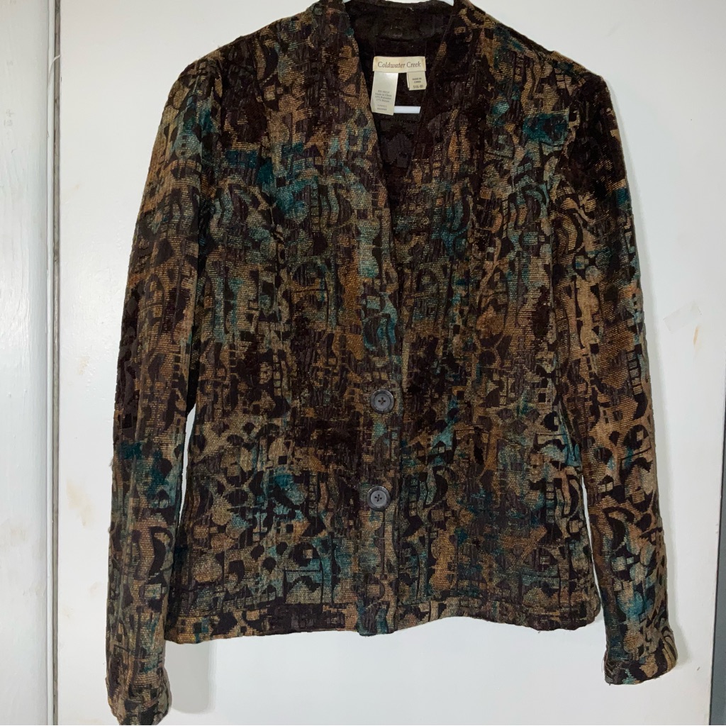 Jacquard Rust Jacket Blazer Coldwater Creek Sz 6-8